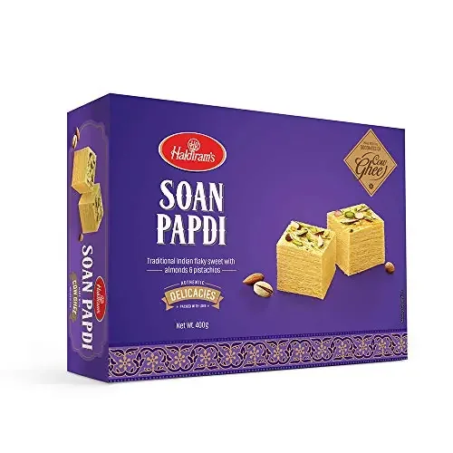 Haldiram‘s Cow Ghee Soan Papdi, 400Gm, Indian Sweets Diwali Gift Pack