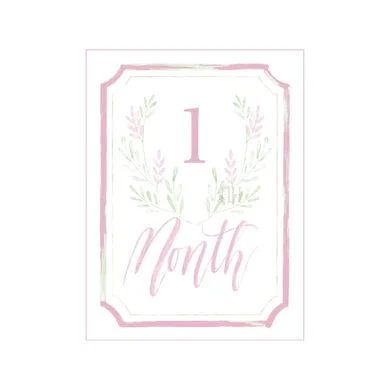 Hamner Hill Pink Floral Crest Milestone Cards