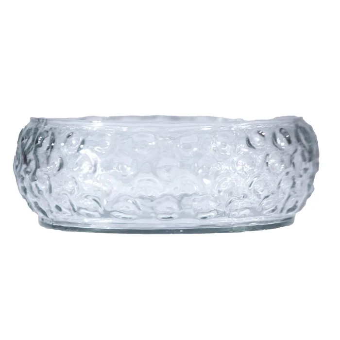 HAND-BLOWN GLASS INVERTED HOBNAIL BOWL