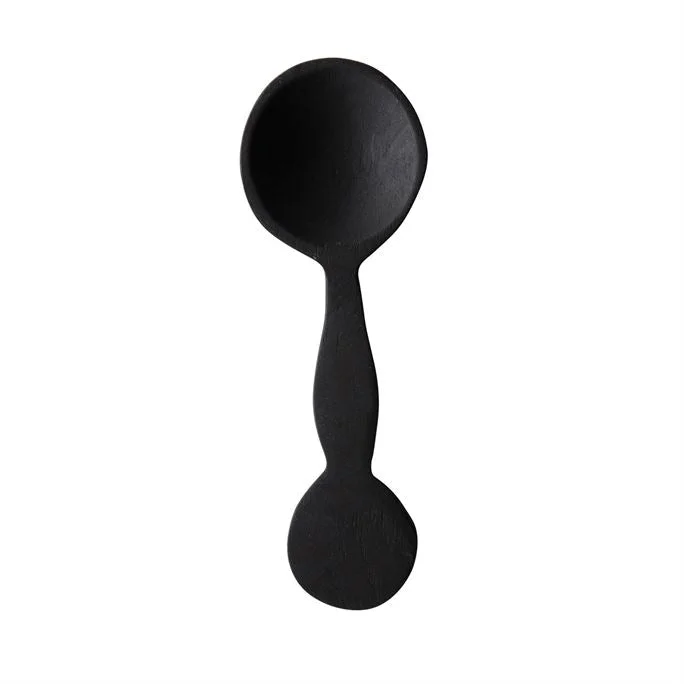 Hand-Carved Acacia Wood Spoon, Black
