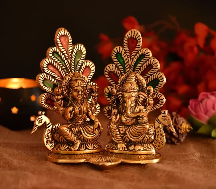 Handicraft Laxmi Ganehsa Idol for Home Decor & Home Temple