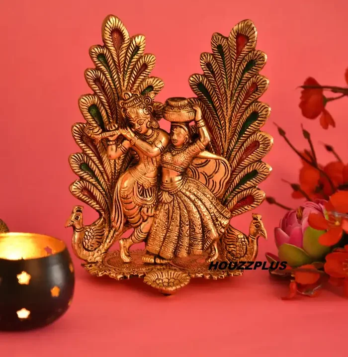 Handicraft Radha Krishna Idol for Diya for Home Temple & Decor