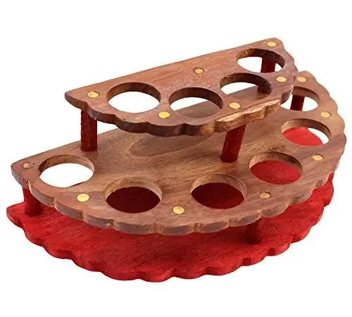 Handmade Wooden 10 Lipstick/Nail Polish Holder Display Stand Home Dacor Gift