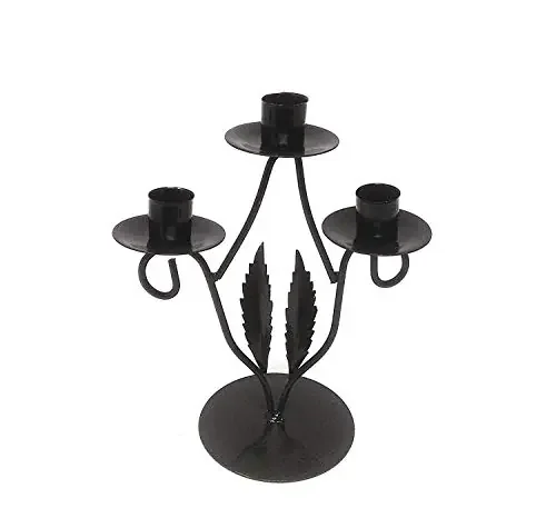Handmade Wooden Iron Candle HolderSet of 1