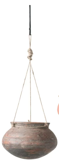 Hanging Clay Planter with Jute Hanger