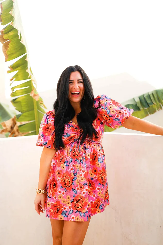 Hannah Elastic Waist Mini Dress – Daisy Days