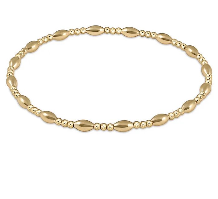 Harmony Sincerity Pattern 2mm Bead Bracelet Gold