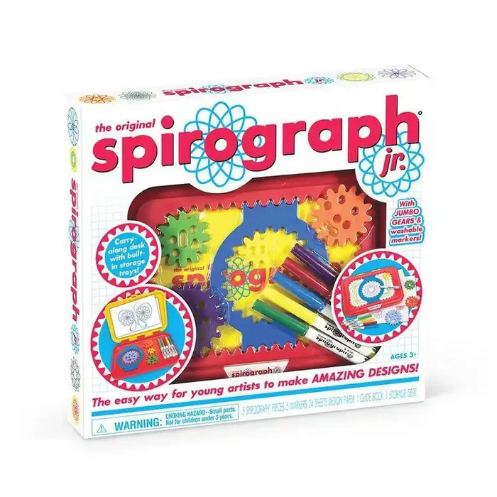 Hasbro Spirograph Jr. Design Set Creative Drawing Kit for Kids, Includes Paper & Markers, Ages 3+, Plastic, 13 Pieces
