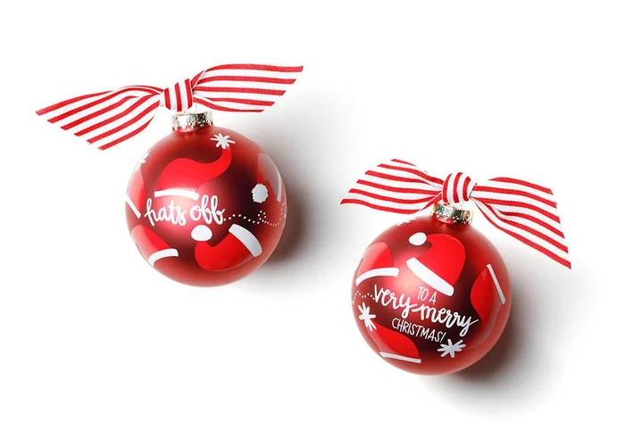 HATS OFF GLASS ORNAMENT
