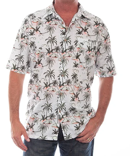Hawaiian Palm Trees Button Up