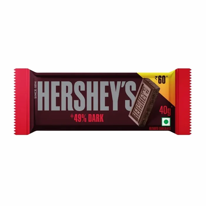 HERSHEY‘S Dark Bar Deliciously Dark Cocoa Rich Chocolate 40Gram – Pack Of 6