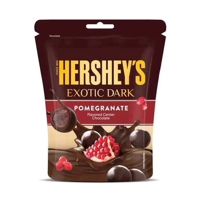 HERSHEY‘S Exotic Dark Pomegranate Flavor Dark Cocoa Rich Chocolates 33.3g – Pack of 8