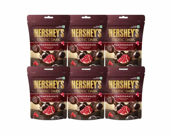 HERSHEY‘S Exotic Dark Pomegranate Flavor Dark Cocoa Rich Chocolates 33.3G Pack of 6