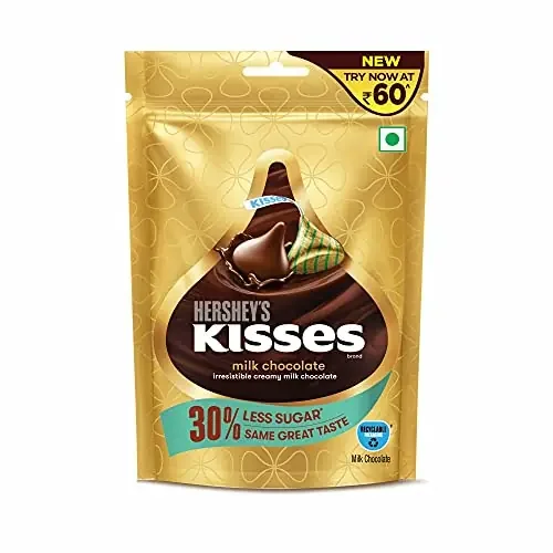 HERSHEY‘S Kisses Milk Chocolate 30% Less Sugar 36g Pack of 8