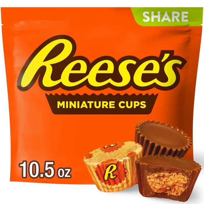 HERSHEY‘s Reese‘s Miniature Cups Milk Chocolate & Peanut Butter Share Pack, 297 Grams, Orange