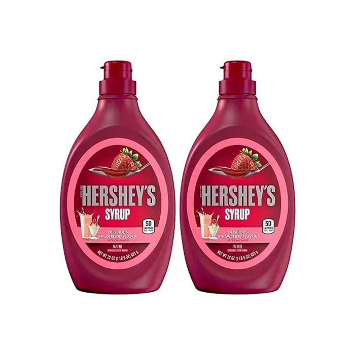 Hershey`‘s Strawberry Flavor Fat Free Syrup (Pack of 2) Imported, 623g Each