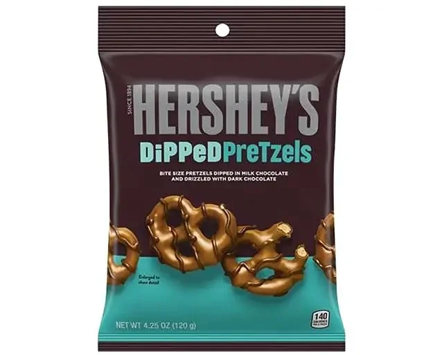 Hersheys Dipped Pretzels Milk & Dark Chocolate 120g Imported (USA)