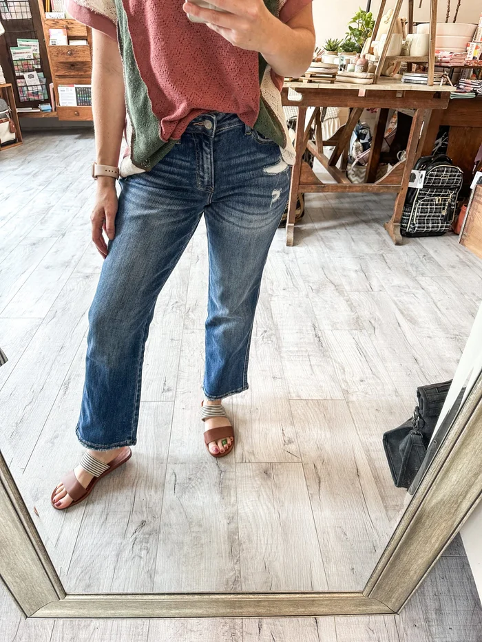 High Rise Crop Straight Denim by Lovervet