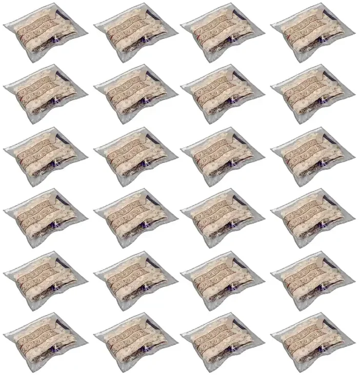 HomeStrap Set Of 24 Printed Single Saree Cover/Clothes Storage Bags/Wardrobe Organiser With Transparent Top(GreyNon-Woven)(Featured On Shark Tank)36 Cm1 Cm