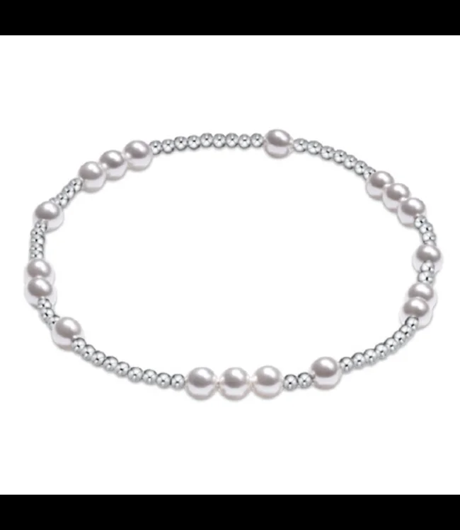 HOPE UNWRITTEN 4MM BEAD BRACELET – PEARL/SILVER