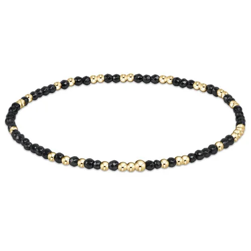 hope unwritten gemstone 2mm bead bracelet – faceted hematite