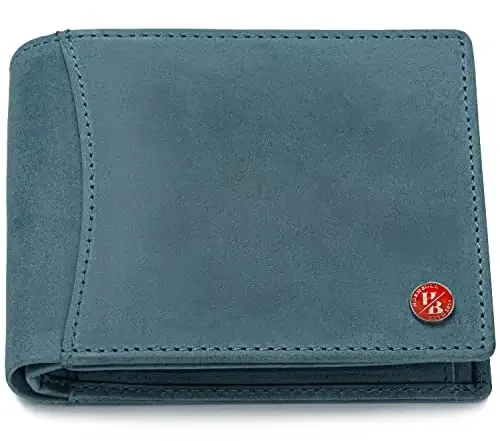 HORNBULL Vegas RFID Blocking Leather Wallet for Men Wallets Men Leather Mens Wallet Aqua Casual
