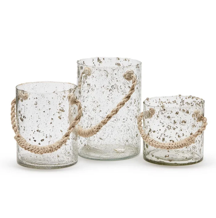 Hurricane Vase with Rope Handle