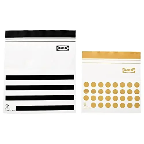 Ikea Plastic Polyethylene (PE) Istad Eastard Freezer Bag – Patterned/Black Yellow 305.256.43