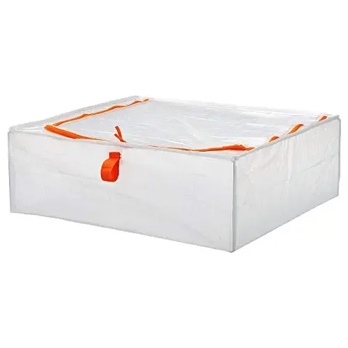 Ikea polypropylene plastic Storage Case White 55X49X19 Cm (22X19X7″) For Underbed Storage Shelves Wardrobes Hang To Wall Simply Rectangular