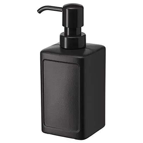 Ikea Soap Dispenser for Bathroom Kitchen Sink Black 450 ml (15 oz). Rinnig(Polyethylene plastic)