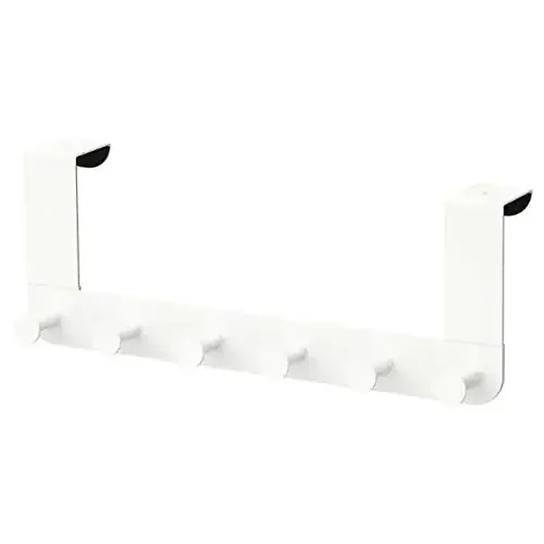 Ikea Stainless Steel Hanger for Door (White Door Thickness 4 Cm Width 35 Cm Height 13 Cm)