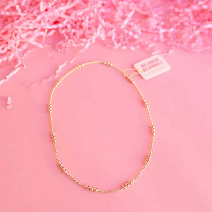ILY Gold Beaded Necklace | 20″