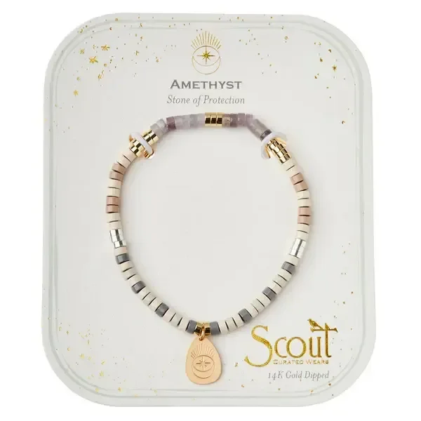Intention Charm Bracelet Amethyst/Gold