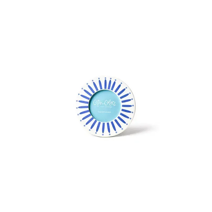 Iris Blue Burst Round Frame