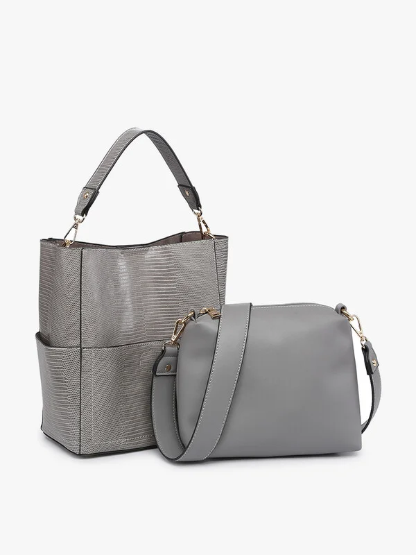 Jen & Co Abby Bucket Bag-Grey