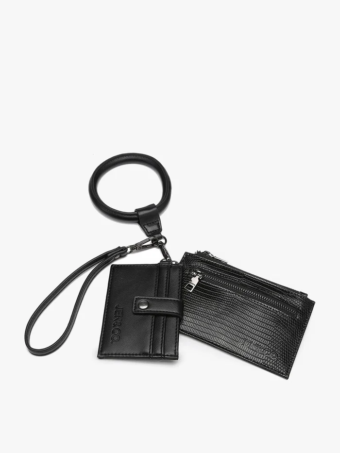 Jen & Co. Black Libby Lizard Double Wallet Bangle