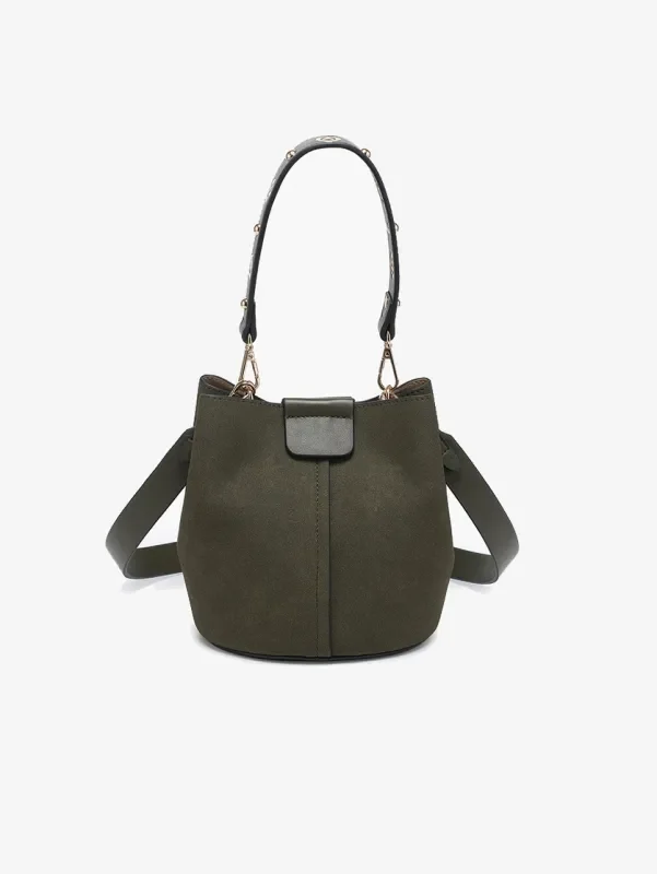Jen & Co Farrah Suede Bucket Bag-Olive