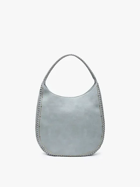 Jen & Co Leslie Studded Hobo-Glacial Blue-M2426-GL.BL