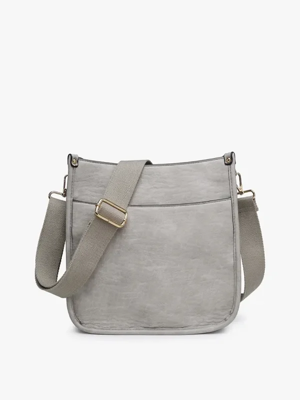 Jen & Co Posie Crossbody w/ Removable Strap-Light Grey