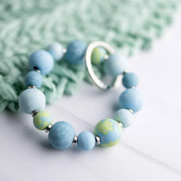 Jilzarah Bermuda Blue Small Bead Keychain