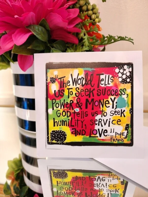 Julie Abbott Art Pope Francis Blank Greeting Card