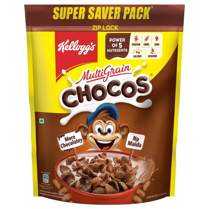 Kellogg‘s Multigrain Chocos, 1100G Multigrain Energy, More Chocolatey No-Maida Power Of 5 Nutrients Protein, Fibre, Iron, Calcium, Vitamins Kids Breakfast Cereal