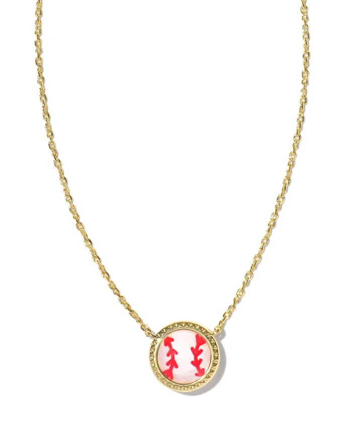 Kendra Scott Baseball Short Pendant Necklace – Gold