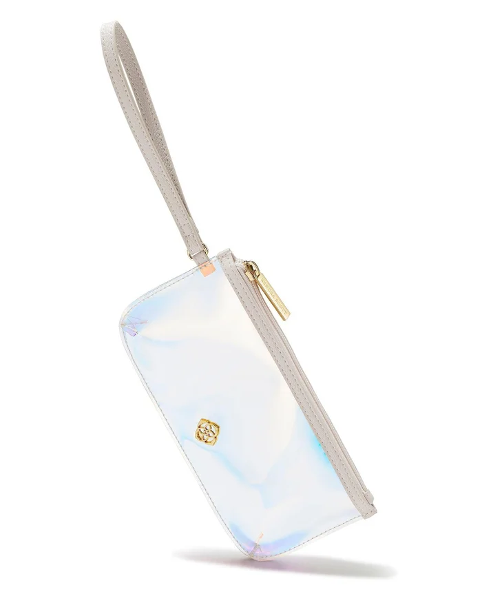 Kendra Scott Clear Iridescent Wristlet