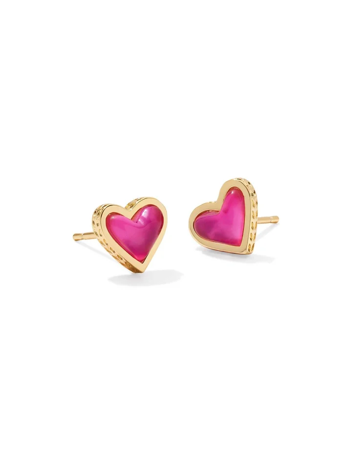 Kendra Scott Framed Ari Heart Stud Earrings – Gold Azalea Illusion
