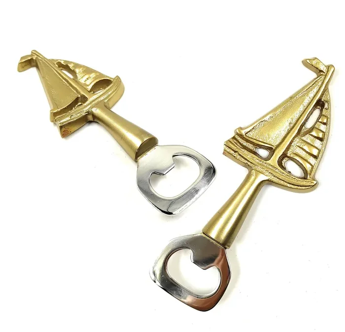 KHURJA POTTERY Aluminium Bottle Opener Bottle Opener for sodas Cold Drinks & Beer bartools Bottle can Opener -(G) Set of 2 (Boat)