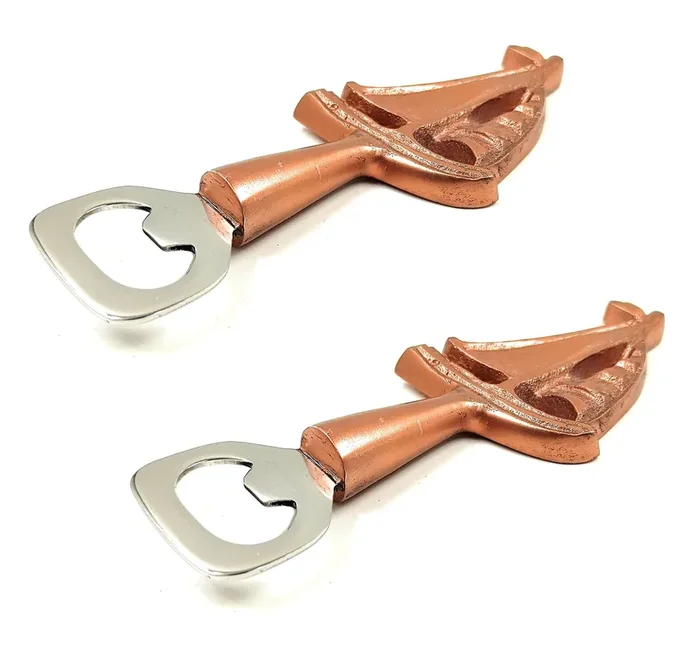 KHURJA POTTERY Aluminium Bottle Opener Bottle Opener for sodas Cold Drinks & Beer bartools Bottle can Opener -(RS) Set of 2 (Boat)