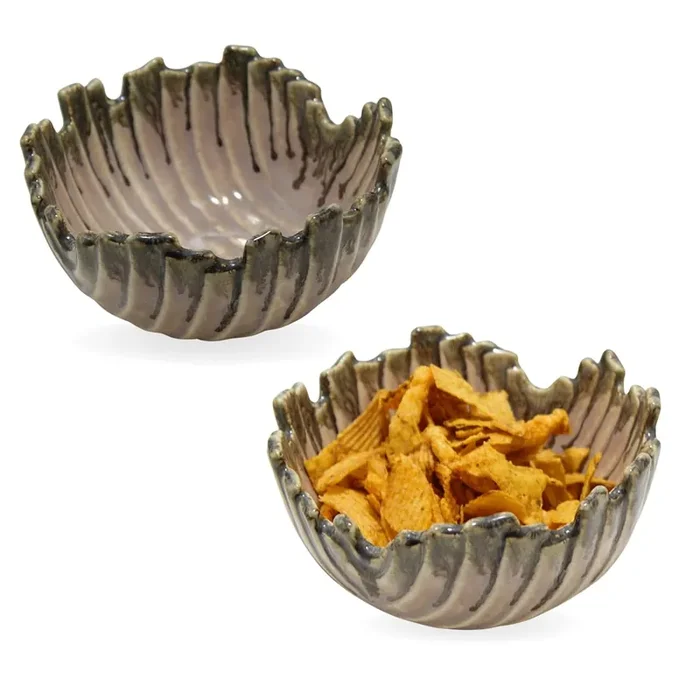KHURJA POTTERY Ceramic 500 ml Pink Microwave & Dishwasher Safe Multipurpose Designer Bowl Perfect for Serving Dessert & Snacks (1)