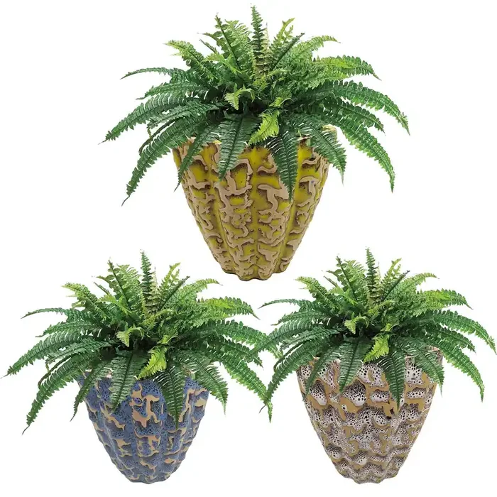 KHURJA POTTERY Ceramic Flower Pot Designer Planter Vase Indoor Outdoor Planter Handicraft by Awarded Indian Artisan