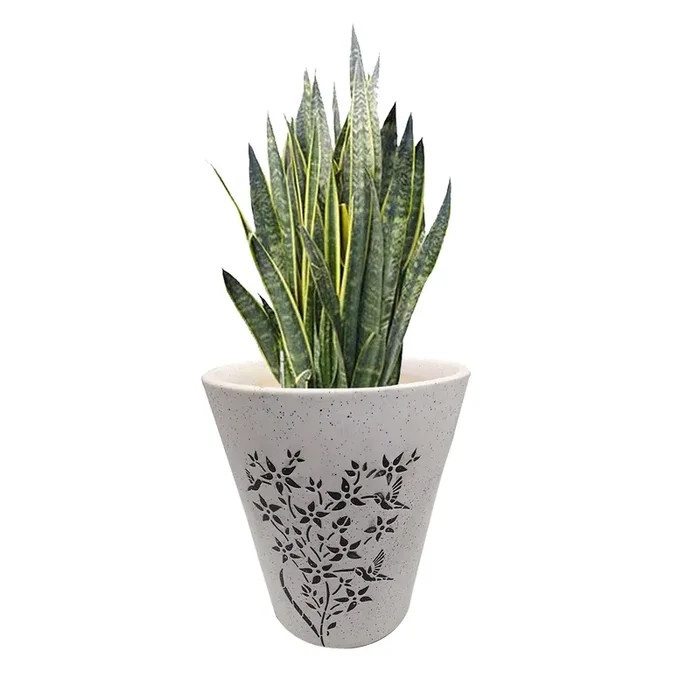 KHURJA POTTERY White Ceramic Flower Pot Vase Indoor Outdoor Planter 5.5 inch